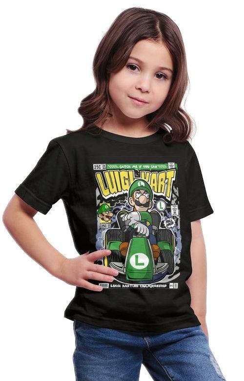 Παιδικό Ring Spun T-Shirt Luigi Karting Pop Culture P3000365 Black