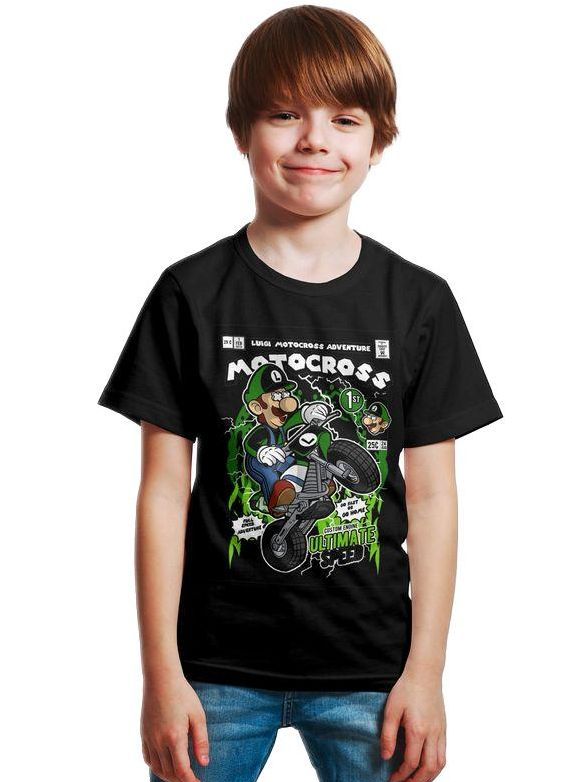 Παιδικό Ring Spun T-Shirt Luigi Motocross Pop Culture P3000366 Black