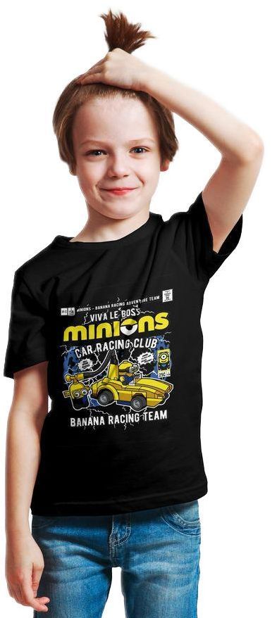 Παιδικό Ring Spun T-Shirt Minions Banana Racing Car Pop Culture P3000376 Black