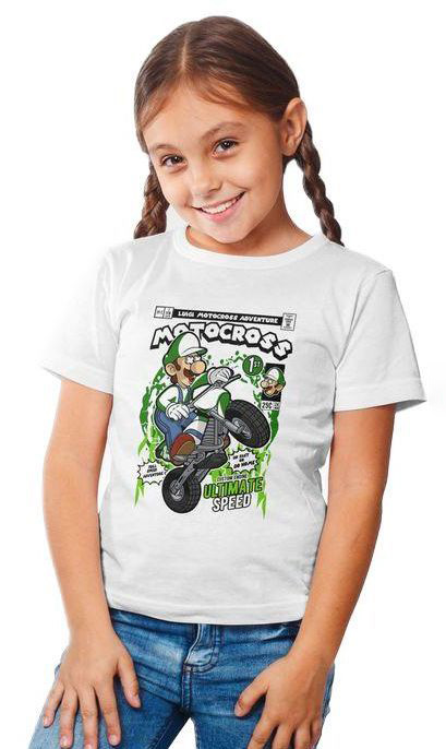 Παιδικό Ring Spun T-Shirt Luigi Motocross Pop Culture P3000450 White